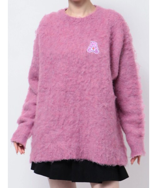 CALNAMUR（カルナムール）の「【Care Bearsコラボ】EMBLEM BRUSHED BIG KNIT（ニット/セーター・レディース・ピンク/オレンジ/ブルー/パープル/アイボリー・F）」の18枚目の写真