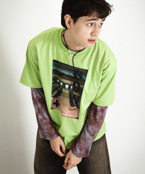 SENSE OF PLACE by URBAN RESEARCH（センスオブプレイスバイアーバンリサーチ）の「フォトグラフィックTシャツ B（Tシャツ/カットソー・メンズ・LIME/IVORY/CHARCOAL・M/L）」の5枚目の写真