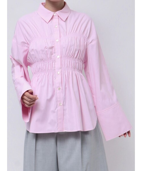 MERCURYDUO（マーキュリーデュオ）の「【OUNNOUN】ビスチェシャーリングシャツ（その他・レディース・ベビーピンク/ブルー/ミックス・F）」の3枚目の写真