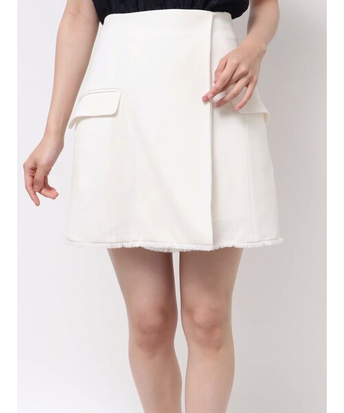 TONAL(トーナル)の「リネンライクミニスカパン(その他パンツ・レディース・オフホワイト/ブラック/ベージュ・M)」の1枚目の写真