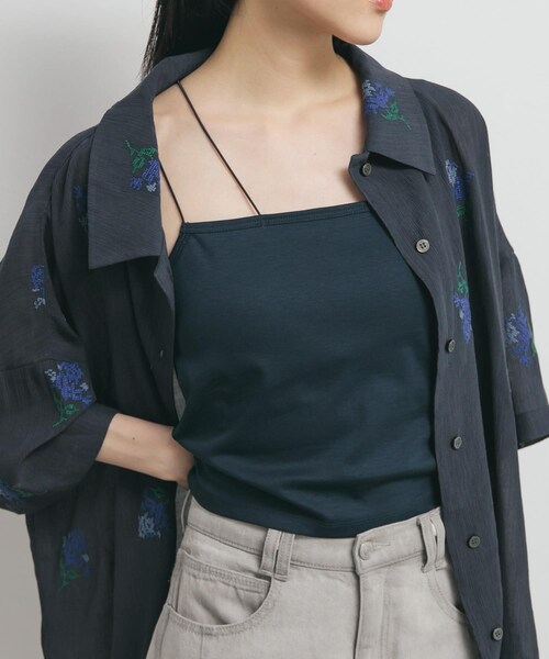 KBF（ケイビーエフ）の「アシンメトリーカップ付キャミ（キャミソール・レディース・OFF/NAVY/BLACK・one）」の18枚目の写真
