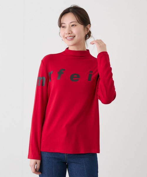 Jayro(ジャイロ)の「ロゴ入りボトルネックプルオーバー(Tシャツ/カットソー・レディース・ブラック/チャコール/グレー/ホワイト系/レッド・F)」の5枚目の写真
