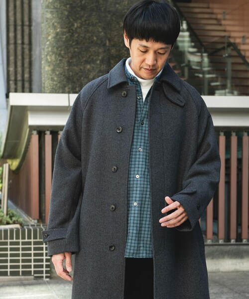 URBAN RESEARCH DOORS（アーバンリサーチドアーズ）の「ウールメルトンステンカラーコート（ステンカラーコート・メンズ・CHECK/CHARCOAL/BLACK・M/L）」の17枚目の写真