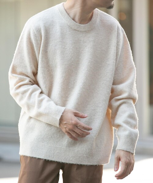 URBAN RESEARCH ROSSO（アーバンリサーチロッソ）の「『XLサイズあり』ウールシャギーニット（ニット/セーター・メンズ・KHAKI/IVORY/GREIGE/GRAY/NAVY/BLACK・S/M/L/XL）」の8枚目の写真