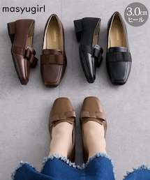 nissen | masyugirl（マシュガール）リボンデザインローファーシューズ（ワイズ４Ｅ）(ローファー)