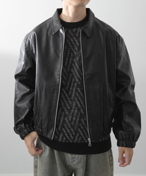 ITEMS URBANRESEARCH（アイテムズ アーバンリサーチ）の「F.L. ジップアップ ジャケット（ライダースジャケット・メンズ・BLK/FADED BLK/BRN/FADED BRN・M/L）」の7枚目の写真