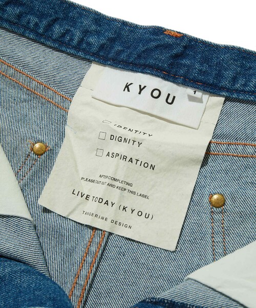 ADAM ET ROPE'（アダムエロペ）の「【KYOU/キョウ】LUMBERJACK Patchwork by 80s Reproduced Denim（デニムパンツ・メンズ・スミクロ/ブルー系・1/2）」の13枚目の写真