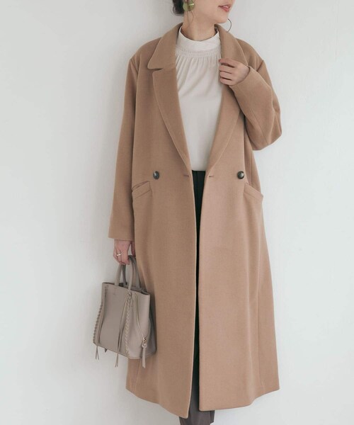 URBAN RESEARCH ROSSO（アーバンリサーチロッソ）の「セミダブルロングチェスターコート（チェスターコート・レディース・CAMEL/L/GRAY/BLUE・36/38）」の16枚目の写真
