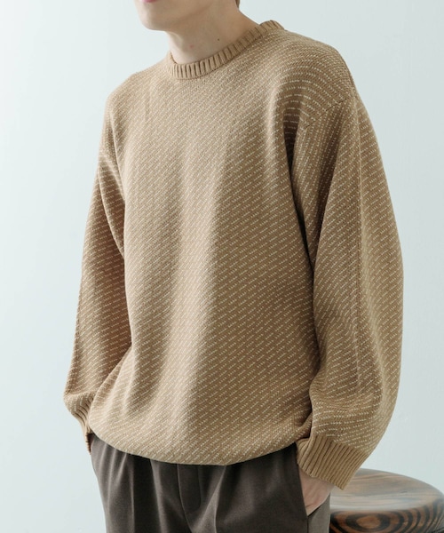 ITEMS URBANRESEARCH(アイテムズ アーバンリサーチ)の「マシンウォッシャブル バーズアイ クルーニット(ニット/セーター・メンズ・BEG/NVY/BLK・M/L)」の7枚目の写真