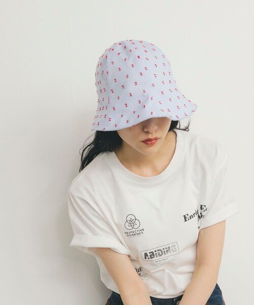 KBF（ケイビーエフ）の「刺繍チェックチューリップHAT（ハット・レディース・BLACK/BLUE・one）」の15枚目の写真
