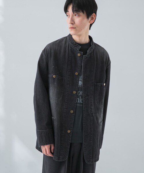 URBAN RESEARCH（アーバンリサーチ）の「new basic 10oz DENIM STAND COVERALL（カバーオール・メンズ・BLACK/INDIGO・M/L）」の6枚目の写真