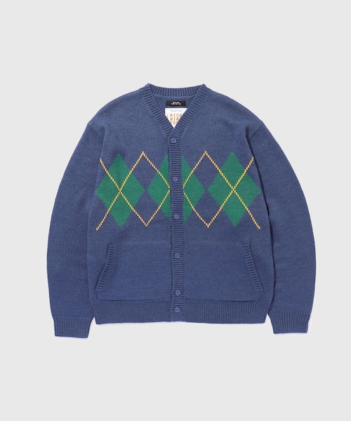 ADAM ET ROPE'(アダムエロペ)の「【RICE NINE TEN/ライス ナイン テン】ARGYLE CARDIGAN(カーディガン/ボレロ・メンズ・ダークグリーン/ネイビー/ワイン・1/2)」の4枚目の写真