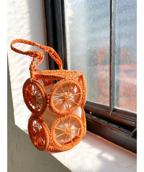 Ungrid（アングリッド）の「カラーモチーフカゴBAG（かごバッグ・レディース・オレンジ/グリーン・F）」の3枚目の写真