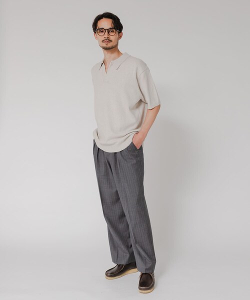 URBAN RESEARCH(アーバンリサーチ)の「SILK NOIL スキッパーポロニット(ポロシャツ・メンズ・NATURAL/BLACK・M/L)」の10枚目の写真