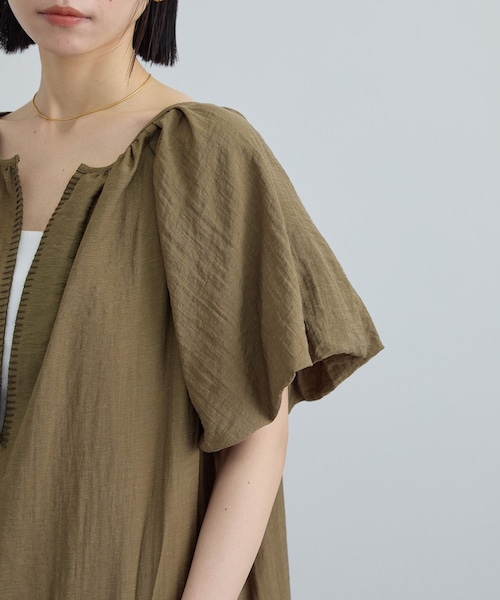 ADAM ET ROPE'（アダムエロペ）の「【WEB限定】2WAYリネンブレンドエンブロイダリーワンピース（ワンピース・レディース・ブラック/カーキ/レッド系・F）」の22枚目の写真