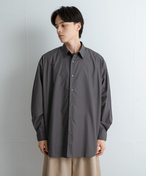 SENSE OF PLACE by URBAN RESEARCH（センスオブプレイスバイアーバンリサーチ）の「『ユニセックス』ブロードレギュラーカラールーズシャツ（シャツ/ブラウス・メンズ・CHARCOAL/MINT/L.BLU×NVY/NVY×SAX・M/L）」の19枚目の写真