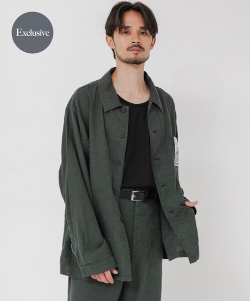 URBAN RESEARCH（アーバンリサーチ）の「『別注』LE VETEMENT ATLANTIQUE×URBAN RESEARCH　ワークジャケット（カバーオール・メンズ・D.GREEN/BLACK・M/L）」の2枚目の写真