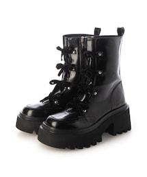 EVOL | 【EVOL/イーボル】 リボンレースアップ厚底ショートブーツ IX5580 (ブーツ)