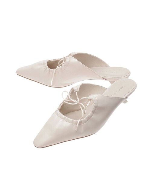 LAGUNAMOON（ラグナムーン）の「ギャザーバレエミュール（その他シューズ・レディース・アイボリー/シルバー・S/M）」の3枚目の写真