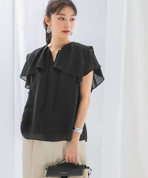 URBAN RESEARCH ROSSO（アーバンリサーチロッソ）の「イージーケアフリルブラウス（シャツ/ブラウス・レディース・OFF WHITE/TOMATO/BLACK・FREE）」の15枚目の写真