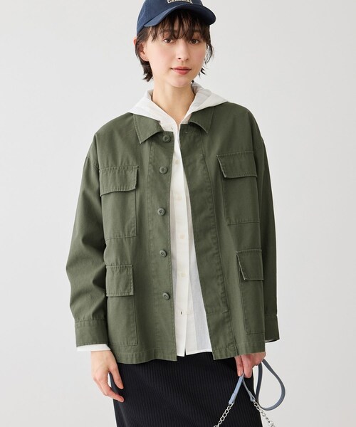 ROPE' PICNIC（ロペピクニック）の「ミリタリーブルゾン（ブルゾン・レディース・オフホワイト/カーキ・F）」の18枚目の写真