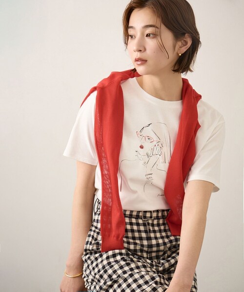 ROPE'(ロペ)の「【YUKO SAEKI for ROPE’・コラボレーション】プリントTシャツ/イージーケア(Tシャツ/カットソー・レディース・ホワイト系・F)」の4枚目の写真