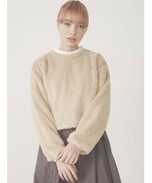 merry jenny | 【WEB限定】フリルカラーエコファートレーナー(ニット/セーター)