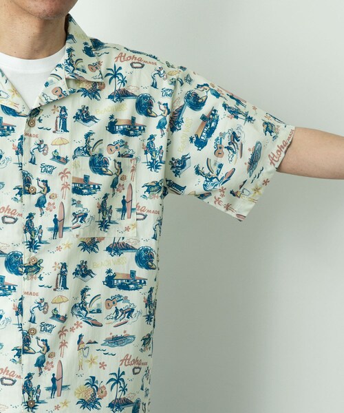 URBAN RESEARCH Sonny Label（アーバンリサーチサニーレーベル）の「HIROCKSHOWコラボアロハシャツ（シャツ/ブラウス・メンズ・オフ/ミント/ネイビー・M/L）」の13枚目の写真