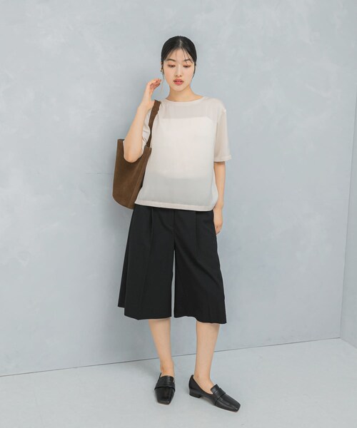 URBAN RESEARCH ROSSO（アーバンリサーチロッソ）の「UVカットサテンブラウス（Tシャツ/カットソー・レディース・MAUVEPINK/BLACK/OFF 1・Free）」の8枚目の写真