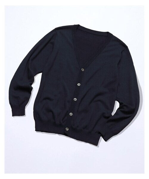 nissen（ニッセン）の「ニットカーディガン（カーディガン/ボレロ・メンズ・グリーン系/ネイビー/チャコール/黒/カーキ/グレージュ/ダークブルー・M/L/LL/3L/4L/5L/6L/8L/10L）」の6枚目の写真