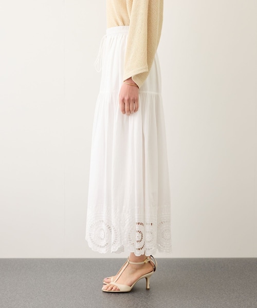 ROPE'(ロペ)の「INDIAコットンボイルシフリー刺繍サークルフレアスカート/セットアップ対応・イージーケア(スカート・レディース・ブラック/ホワイト・F)」の19枚目の写真