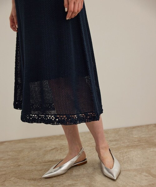 ROPE'（ロペ）の「クロシェニットワンピース/洗える（ワンピース・レディース・ホワイト/ネイビー・F）」の8枚目の写真