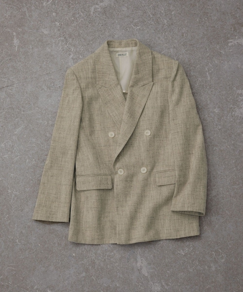ADAM ET ROPE'（アダムエロペ）の「【EMOELLE】シルクネップテーラードジャケット（テーラードジャケット・レディース・ダークブラウン系/ベージュ/ベージュ系・36/38）」の21枚目の写真