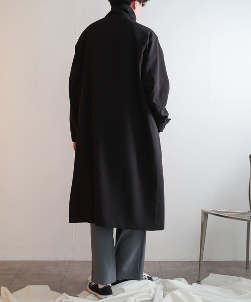 SENSE OF PLACE by URBAN RESEARCH（センスオブプレイスバイアーバンリサーチ）の「『ユニセックス』バルマカーンルーズコート（ステンカラーコート・メンズ・BLACK/BROWN/BLUE・M/L）」の14枚目の写真