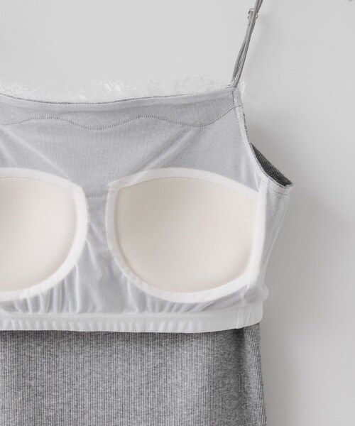 VIS（ビス）の「カップ付きレーステレコキャミソール（キャミソール・レディース・ブラック/ライトグレー/オフホワイト・F）」の17枚目の写真