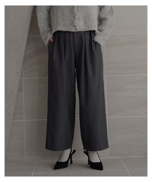 nissen（ニッセン）の「【sail】タックパンツ（パンツ・レディース・グレー/ブラック・P58/P61/P64）」の11枚目の写真