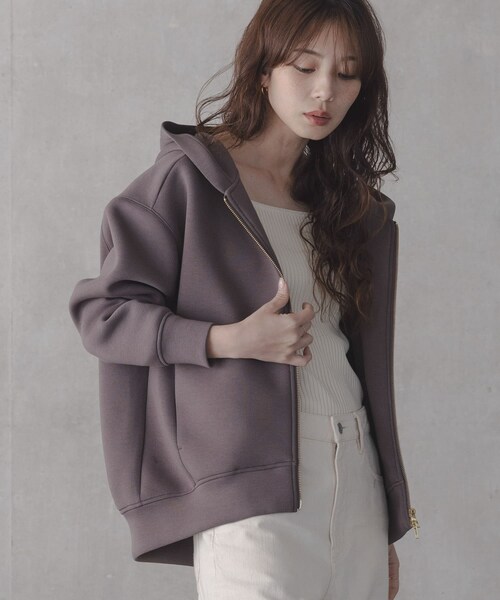 URBAN RESEARCH Sonny Label（アーバンリサーチサニーレーベル）の「ダンボールZIPコクーンフーディー（パーカー・レディース・L.グレー/チャコール/ネイビー・Free）」の3枚目の写真