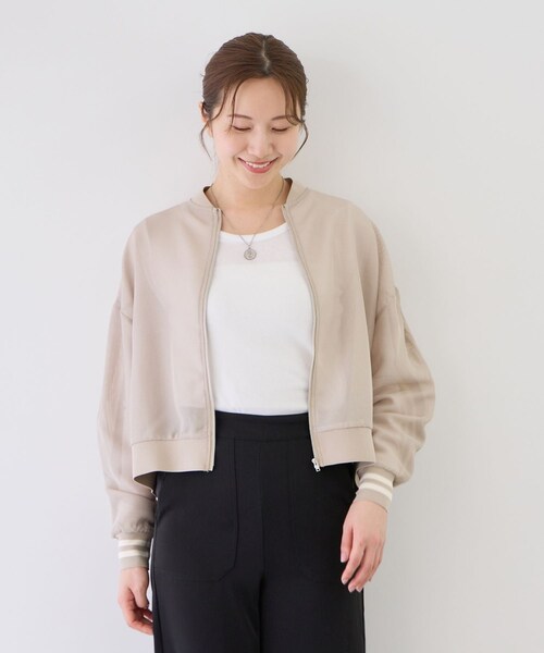 Jayro(ジャイロ)の「【セットアップ可】ラインメッシュブルゾン(ブルゾン・レディース・ブラック/ベージュ・M)」の17枚目の写真