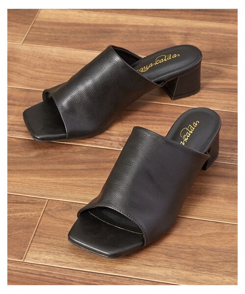 nissen（ニッセン）の「【ゆったり幅広】スクエアトゥチャンキーヒールミュールサンダル（ワイズ４Ｅ）（サンダル・メンズ・ブラック/ホワイト/ライトグレー・M=23.0~23.5cm/4E/L=24.0~24.5cm/4E/LL=25.0~25.5cm/4E/3L=26.0~26.5cm/4E）」の7枚目の写真