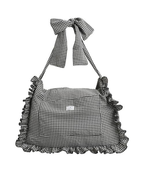 merry jenny（メリージェニー）の「フリルギンガムショルダーバッグ（ショルダーバッグ・レディース・ブラック/ラベンダー/ミックス・F）」の6枚目の写真