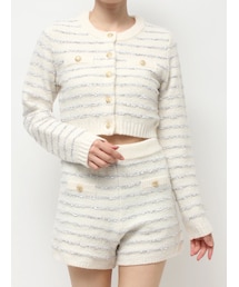 RESEXXY | ツイードボーダーニットカーディガン【セットアップ着用可能】(カーディガン/ボレロ)
