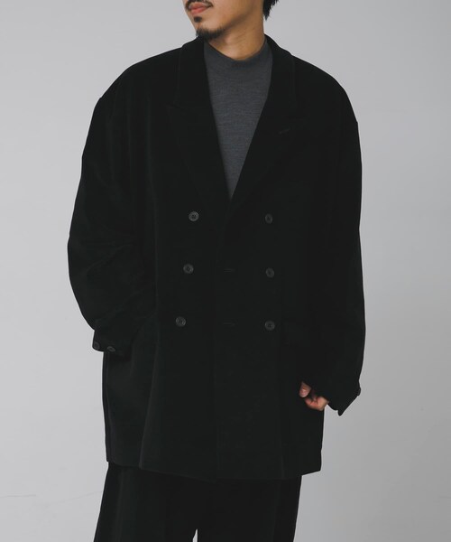 URBAN RESEARCH（アーバンリサーチ）の「THE DAY　MOLESKIN DOUBLE BREASTED JACKET（テーラードジャケット・メンズ・BLACK・2/3）」の2枚目の写真