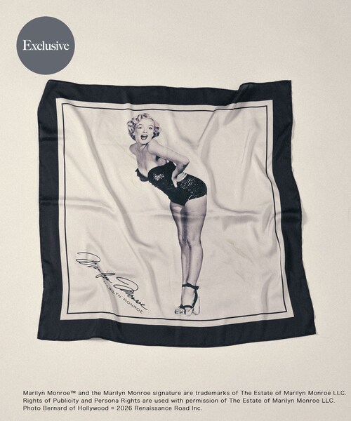 SENSE OF PLACE by URBAN RESEARCH(センスオブプレイスバイアーバンリサーチ)の「『別注』MARILYNMONROE×SENSE OF PLACE プリントスカーフ(バンダナ/スカーフ・レディース・BLACK/GREEN・One)」の3枚目の写真