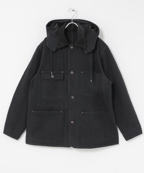 URBAN RESEARCH（アーバンリサーチ）の「A PRESSE　Vintage Silk Hemp Coverall Jacket（カバーオール・メンズ・BLACK/BEIGE・2/3）」の6枚目の写真