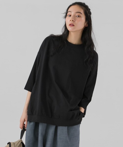 EKAL（エカル）の「『UR TECH ひやサラクール』ドロップショルダーTシャツ（Tシャツ/カットソー・レディース・ホワイト/ブラック/ネイビー・One）」の15枚目の写真