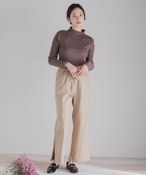 SENSE OF PLACE by URBAN RESEARCH(センスオブプレイスバイアーバンリサーチ)の「スリットワイドパンツ(その他パンツ・レディース・IVORY/GREIGE/BEIGE・S/M)」の13枚目の写真