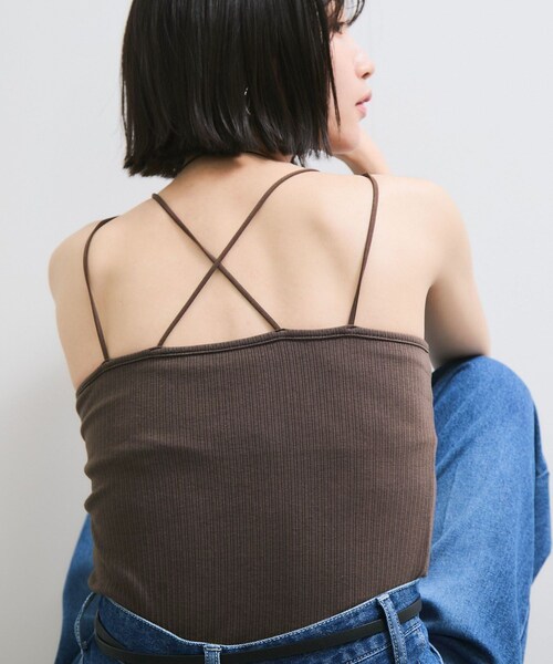 VIS（ビス）の「アメスリカップ付きインナーキャミソール（キャミソール・レディース・ブラック/ホワイト/ダークブラウン・F）」の3枚目の写真