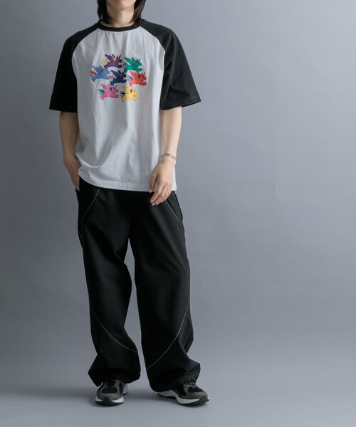 SENSE OF PLACE by URBAN RESEARCH(センスオブプレイスバイアーバンリサーチ)の「『別注』SHUHEI KOKI×SENSE OF PLACE ラグランTシャツ(Tシャツ/カットソー・メンズ・WHT×BLK/CHA×BLK/WHT×L.BLU・M/L)」の13枚目の写真
