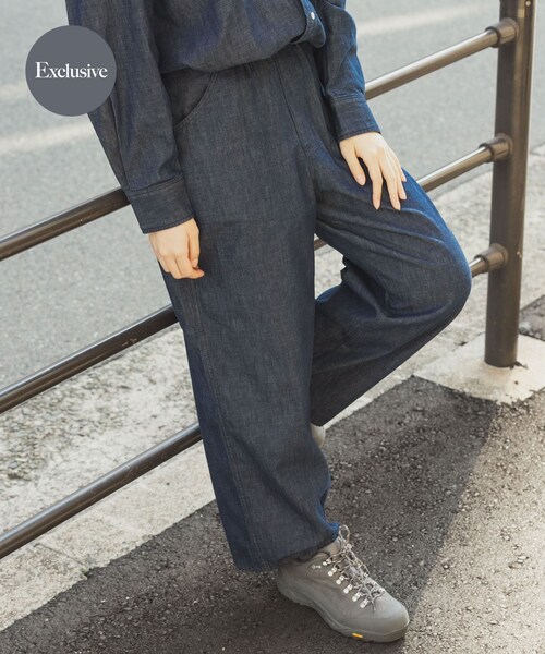 EKAL（エカル）の「『別注』Wrangler×EKAL　デニムリラックスバギーパンツ（デニムパンツ・レディース・O.W/BLACK・Free）」の3枚目の写真