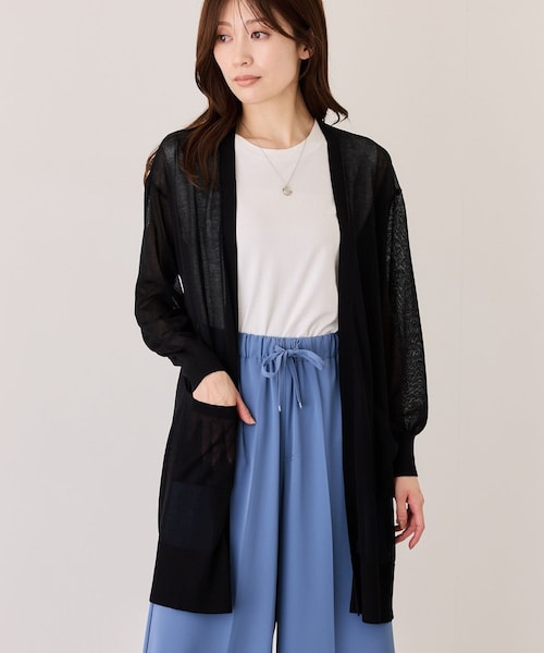 Jayro(ジャイロ)の「接触冷感シアーカーディガン(カーディガン/ボレロ・レディース・ブラック/ライトグレー/ホワイト系/ブルー・M)」の2枚目の写真